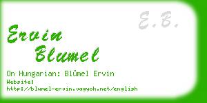 ervin blumel business card